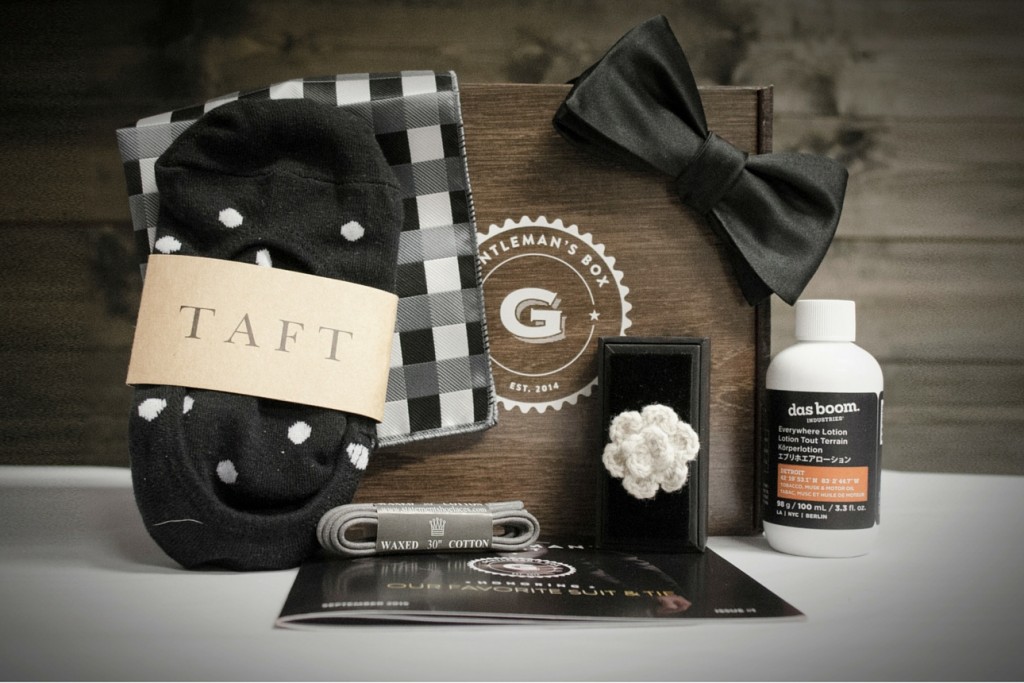 Gentleman's Subscription Box products in box